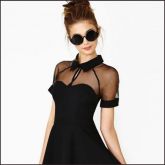Vestido Rodado com Transparência - Cód.004