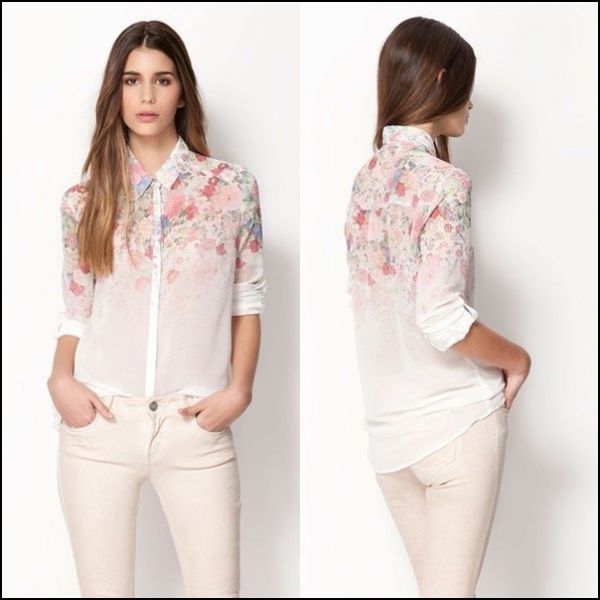 Camisa Transparente Floral - Verão 2014 - Cód.006